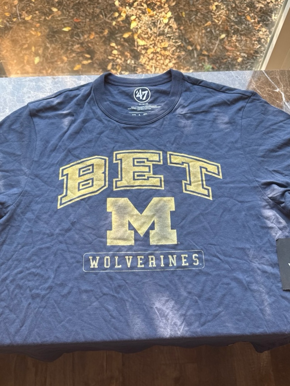 47 Brand Men's Navy Michigan Wolverines Short-Sleeve Graphic Tee